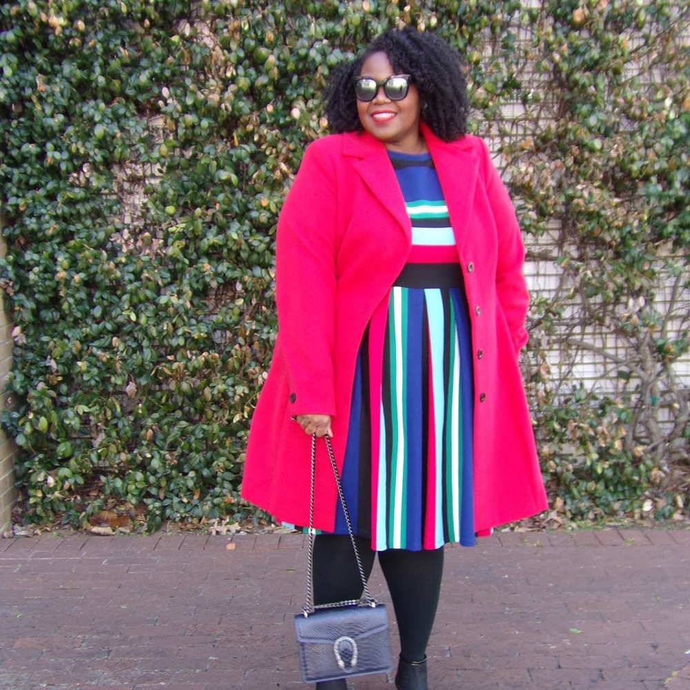 Opposing Striped Knit Dress